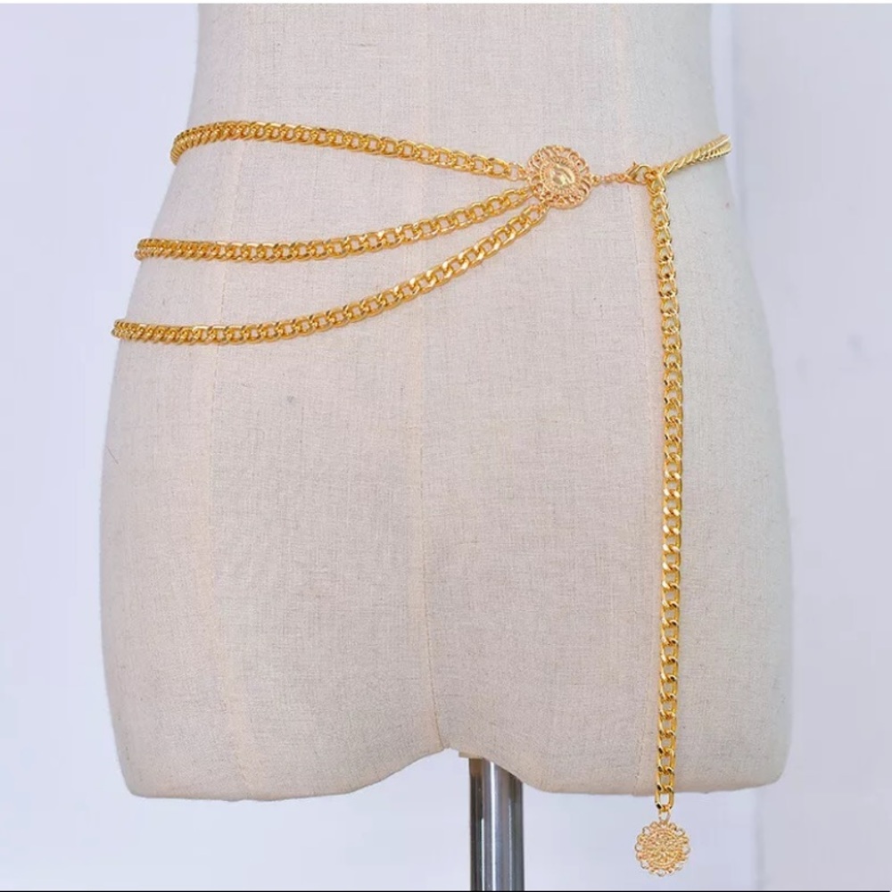 Brand New 14K Gold Plated Waist Belt Chain